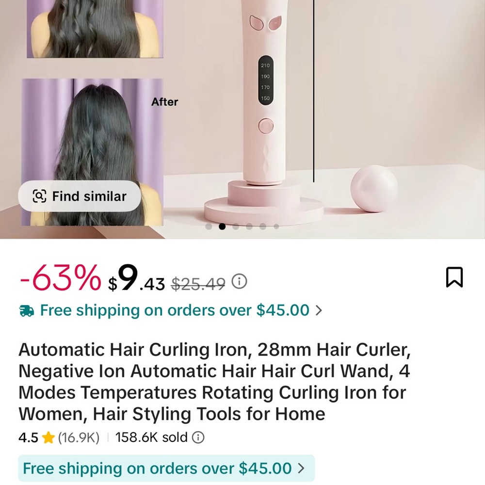 Automatic Hair Curler in Lavender - Picture 3 of 5